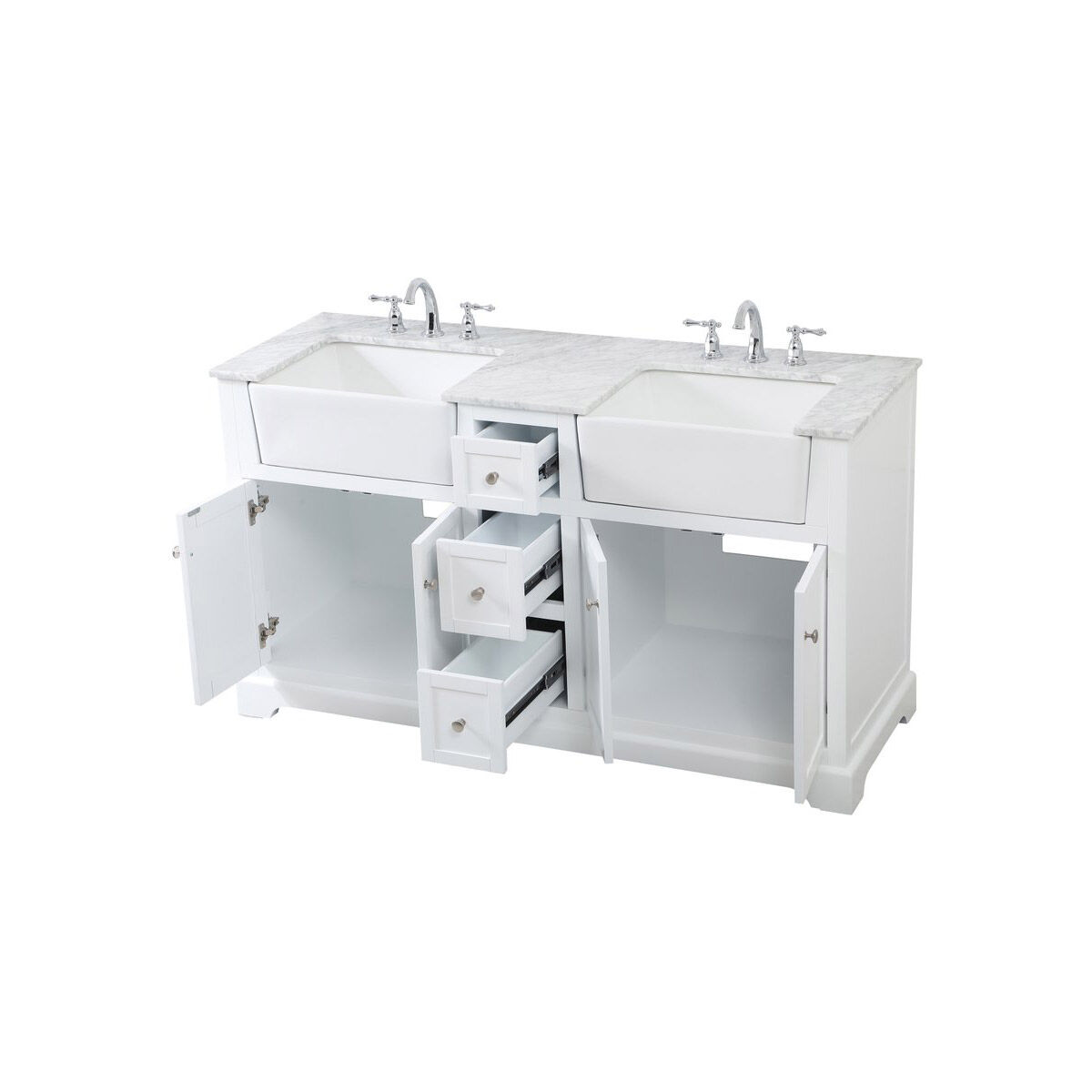 Franklin 60 X 22 X 34.75 inch White Bathroom Vanity Cabinet