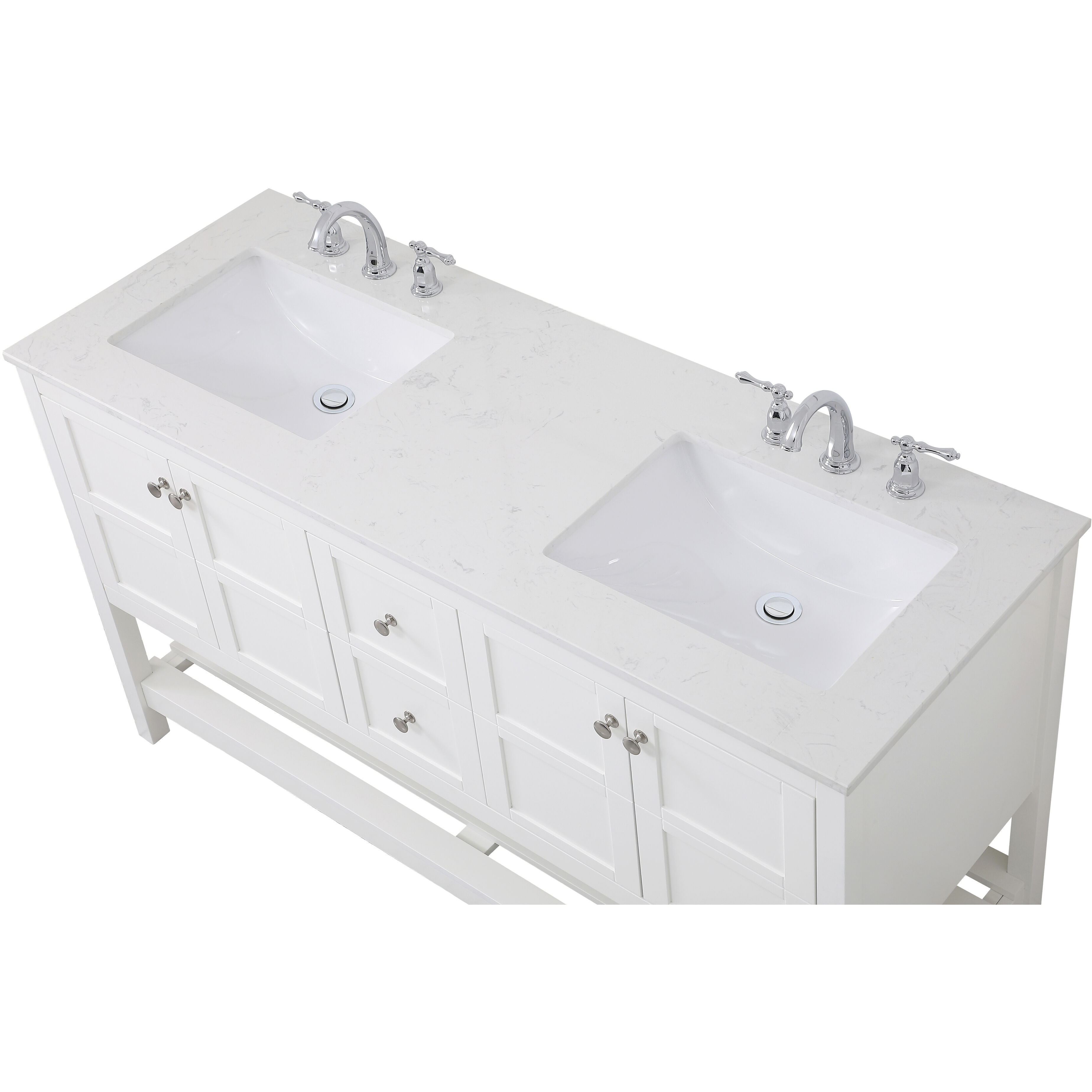 Theo 60 X 22 X 34 inch White Vanity Sink Set
