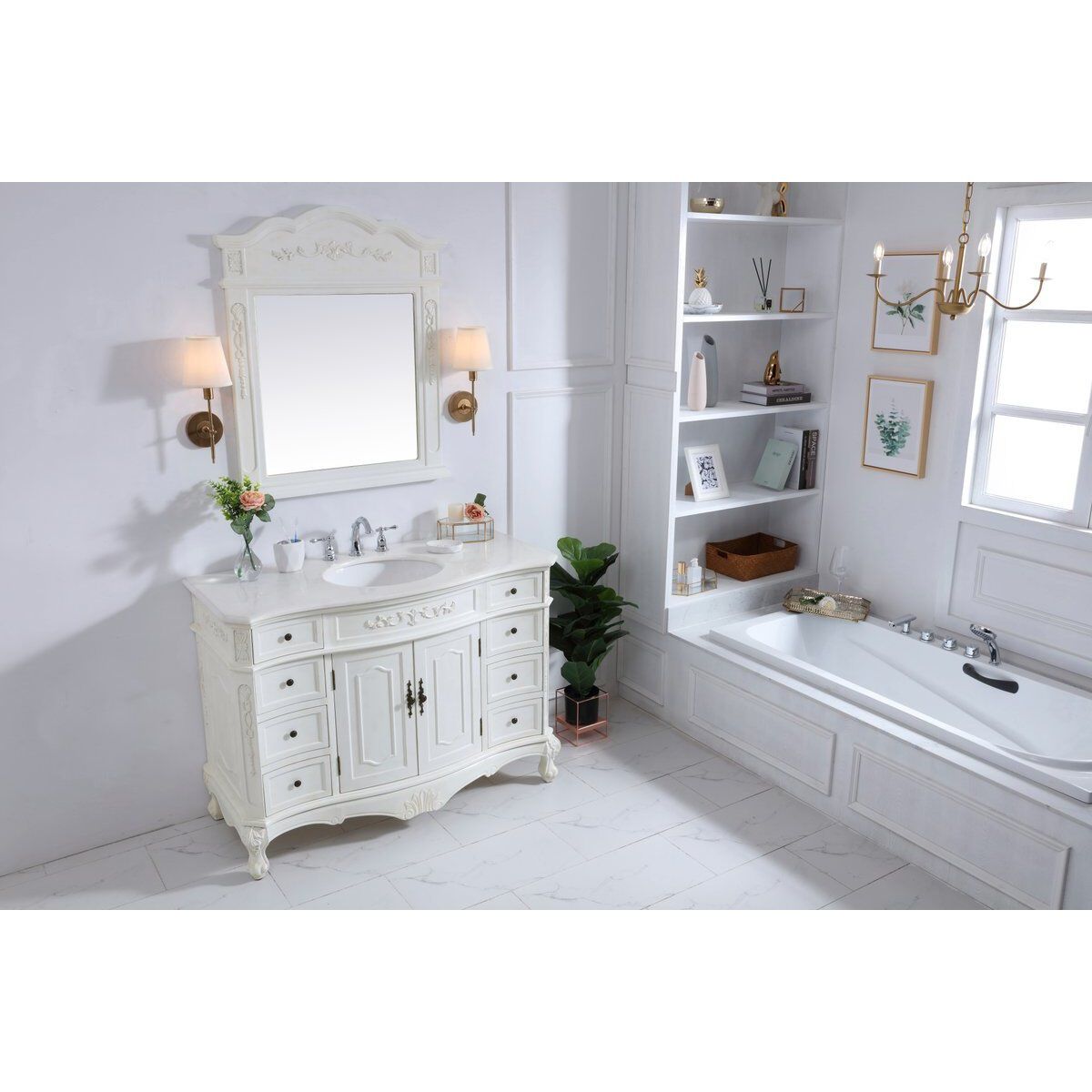 Danville 48 X 21 X 36 inch Antique White Vanity Sink Set