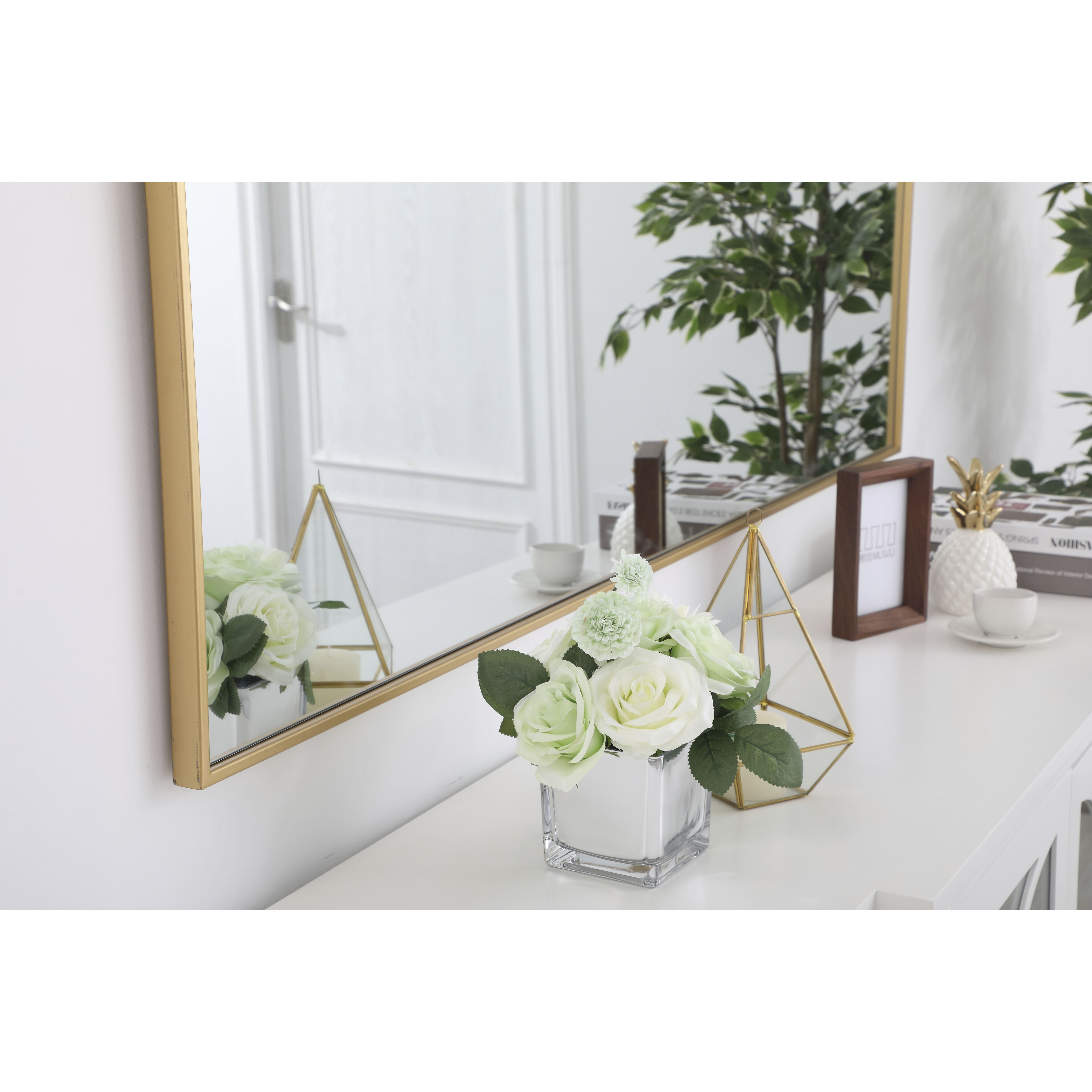 Monet 60 X 36 inch Brass Wall Mirror