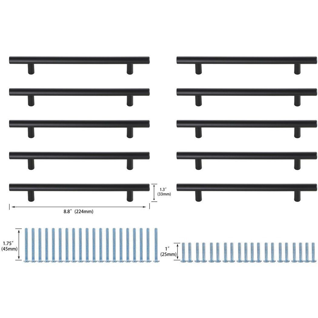 Quinn Matte Black Hardware Drawer Pull, Set of 10