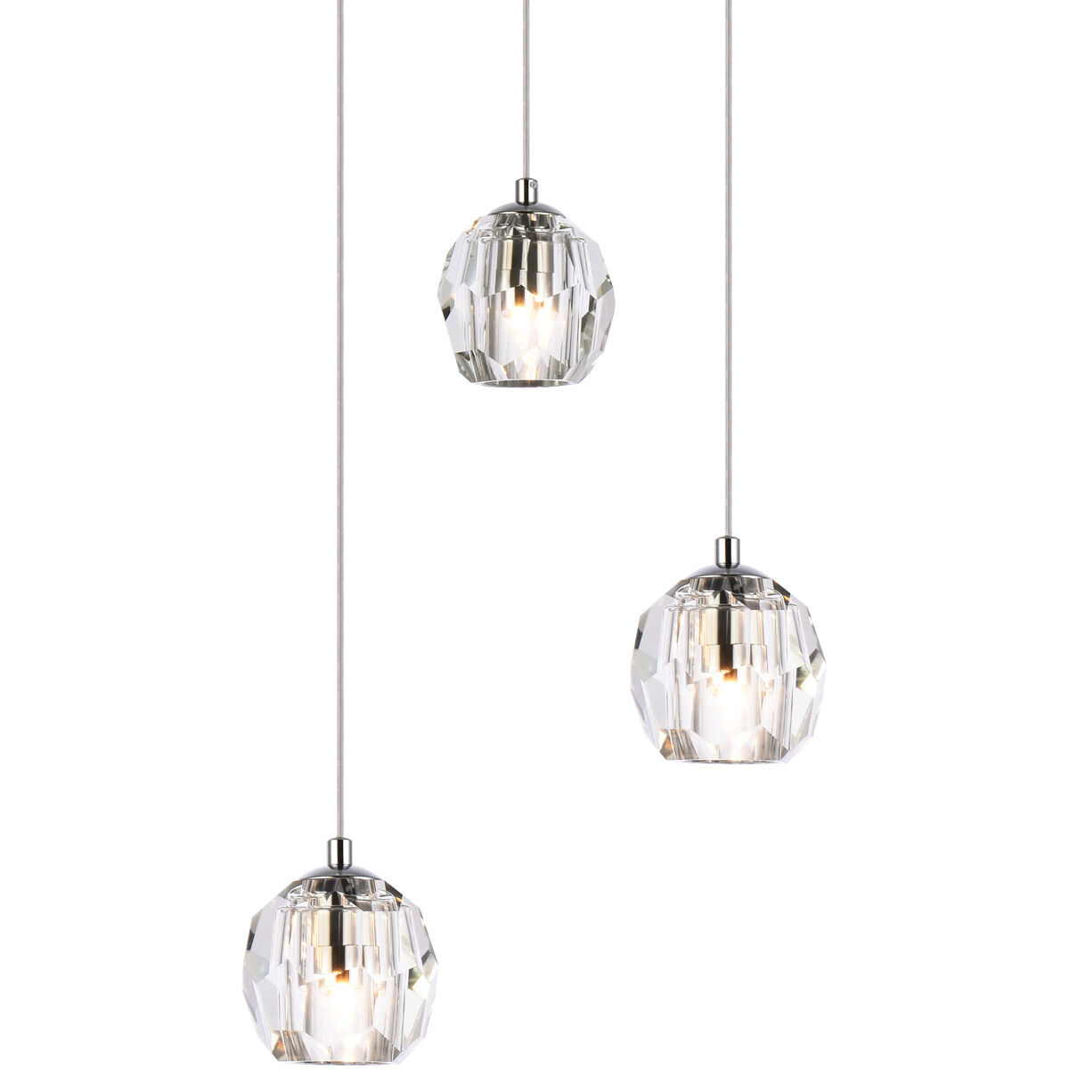 Eren 3 Light 11.8 inch Chrome Pendant Ceiling Light