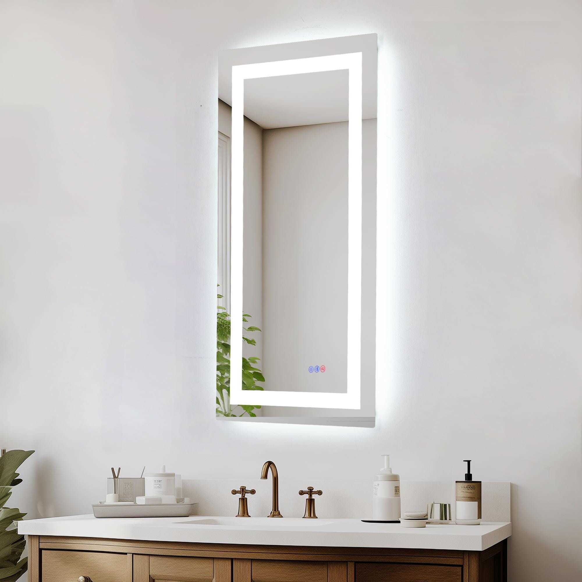 Riven 40 X 20 inch White LED Mirror