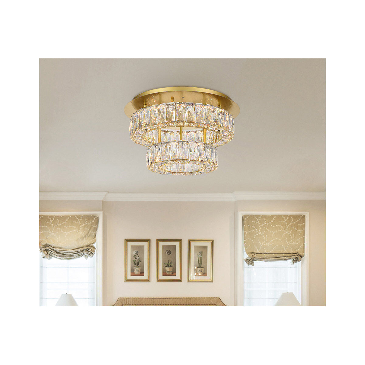 Monroe 18 inch Gold Flush Mount Ceiling Light