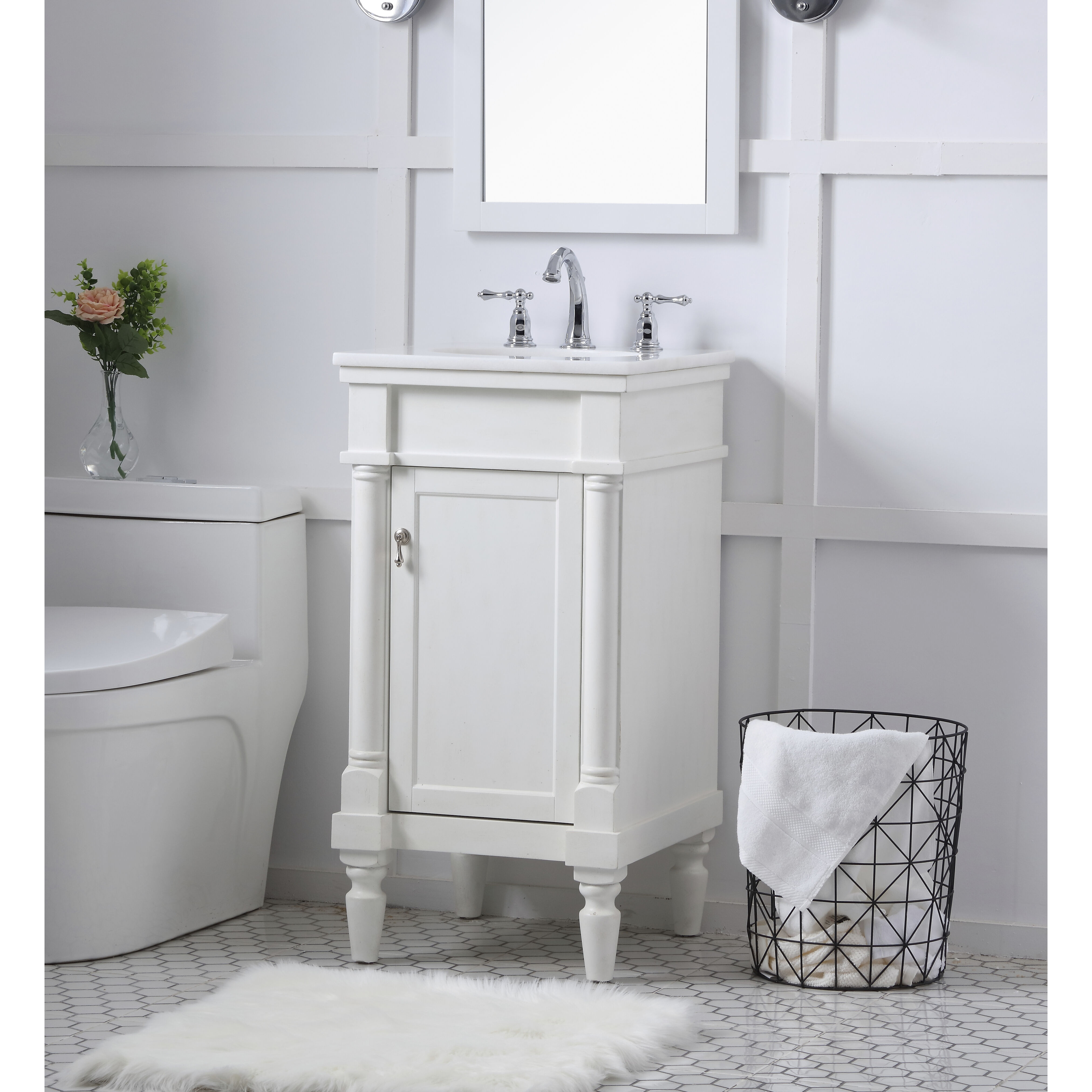 Lexington 19 X 18 X 35 inch Antique White Vanity Sink Set