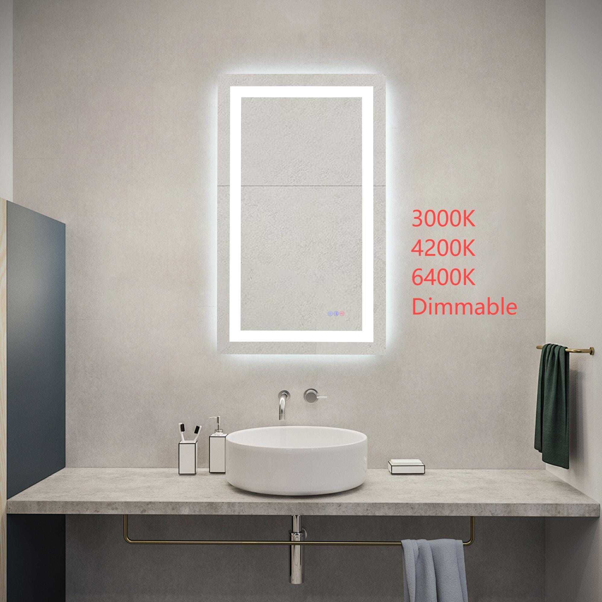 Riven 40 X 24 inch White LED Mirror