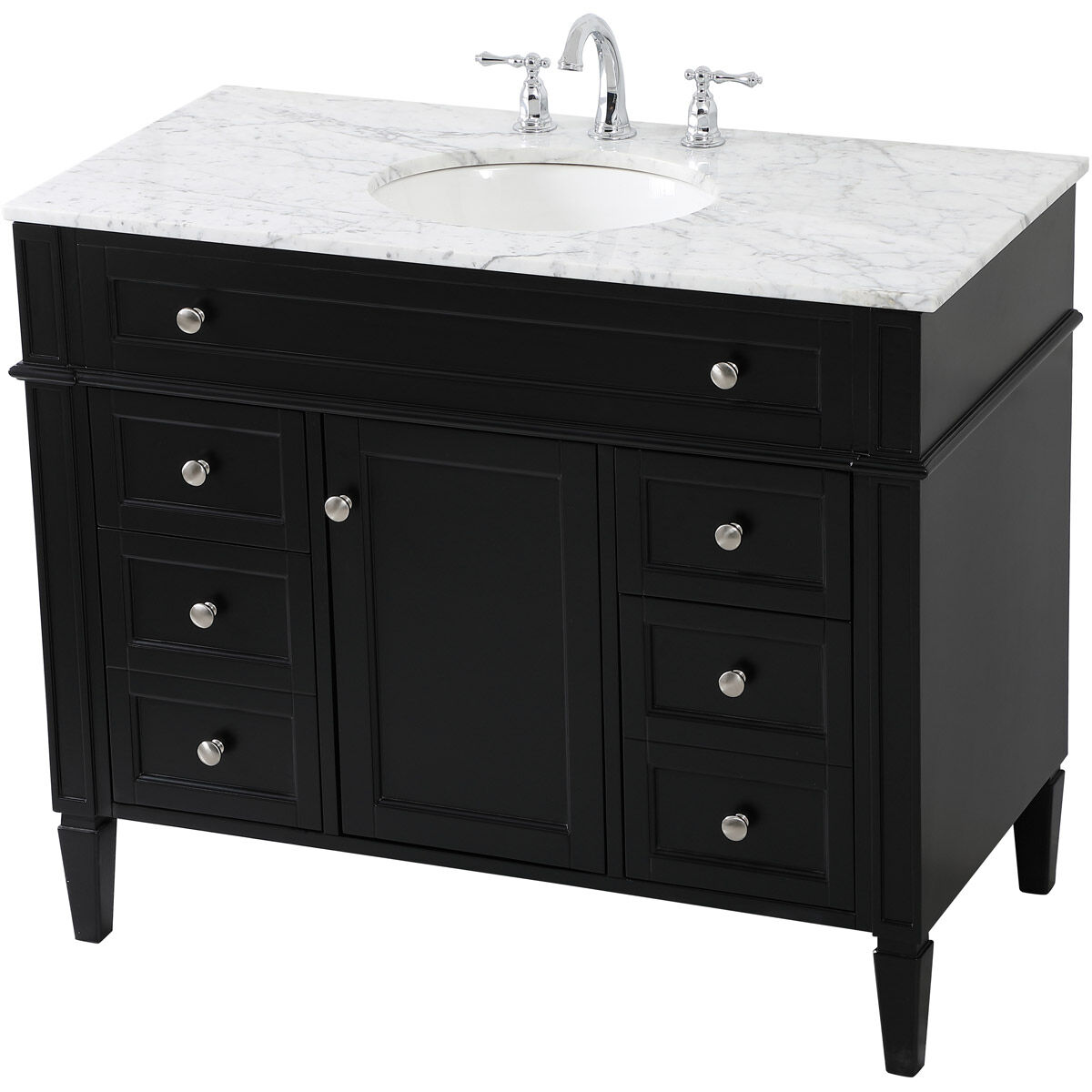 Park Avenue 42 X 21.5 X 35 inch Black Vanity Sink Set