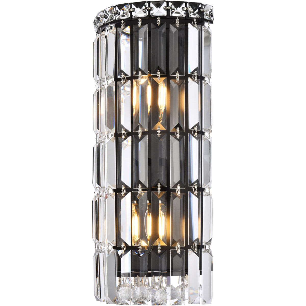 Maxime 2 Light 4 inch Black and Clear Wall Sconce Wall Light