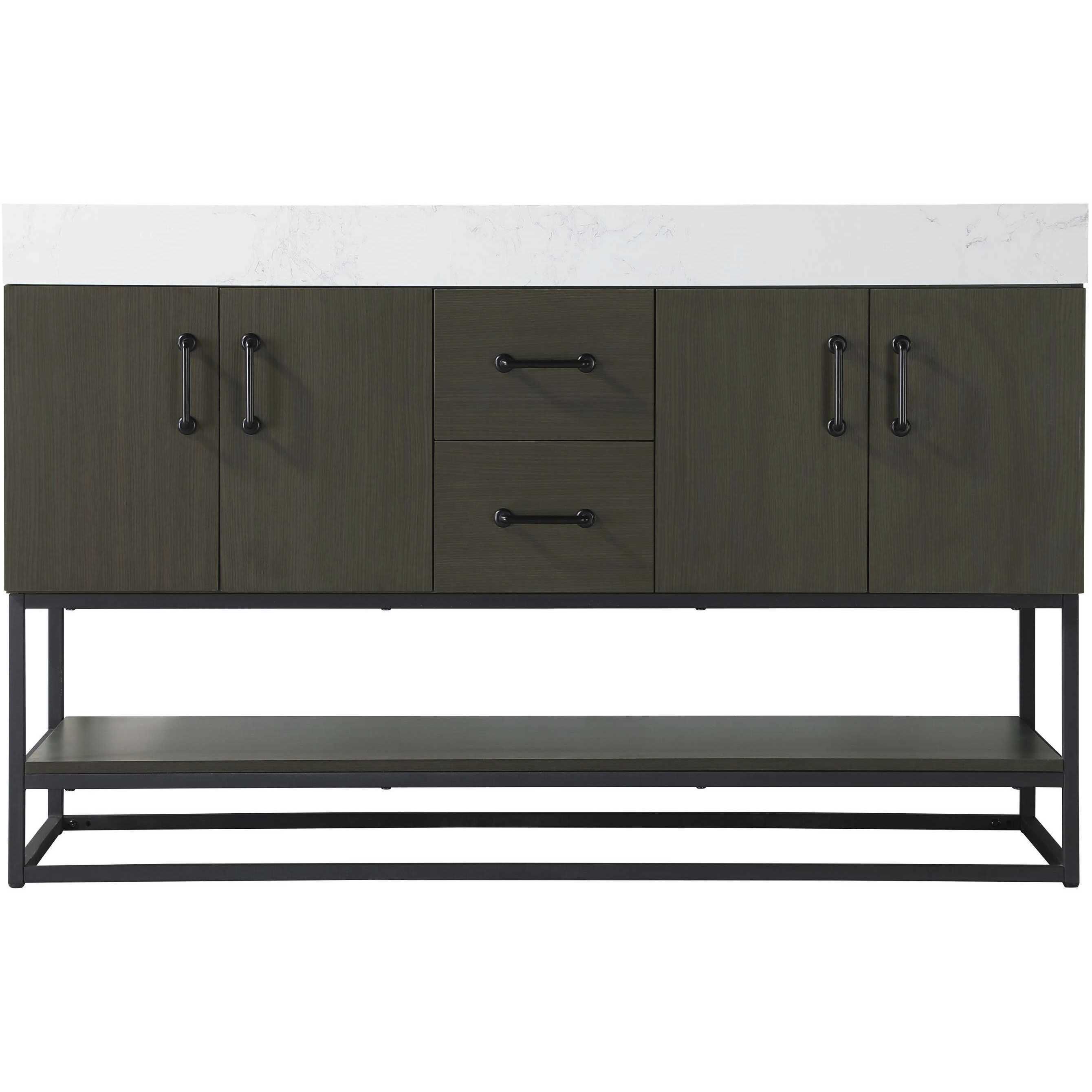 Caroline 54 X 34 inch Mocha Brown Bathroom Vanity Cabinet