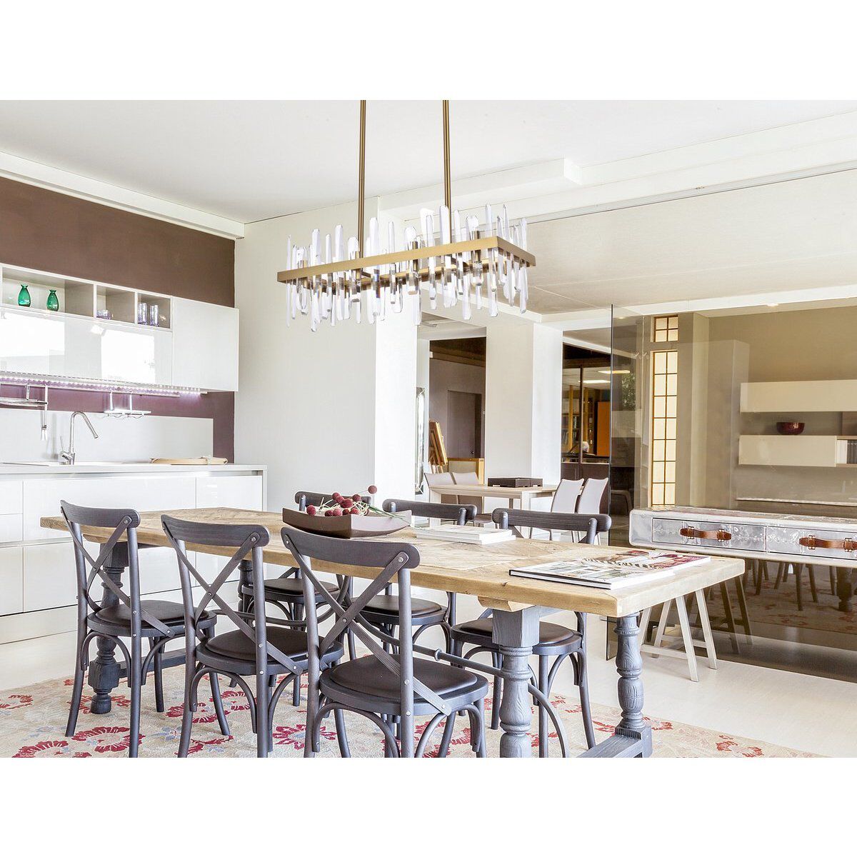 Serena 16 Light 30 inch Satin Gold Linear Chandelier Ceiling Light