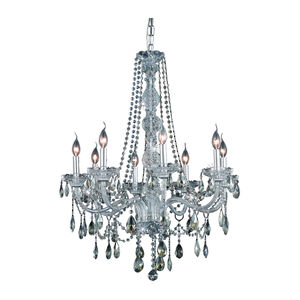 Verona 8 Light 28 inch Chrome Dining Chandelier Ceiling Light in Golden Teak, Royal Cut