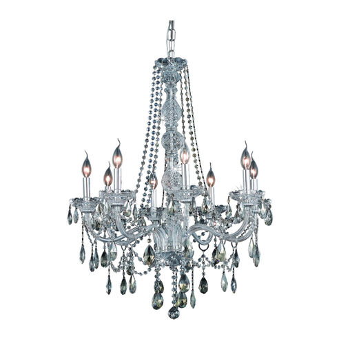Verona 8 Light 28 inch Chrome Dining Chandelier Ceiling Light in Golden Teak, Royal Cut