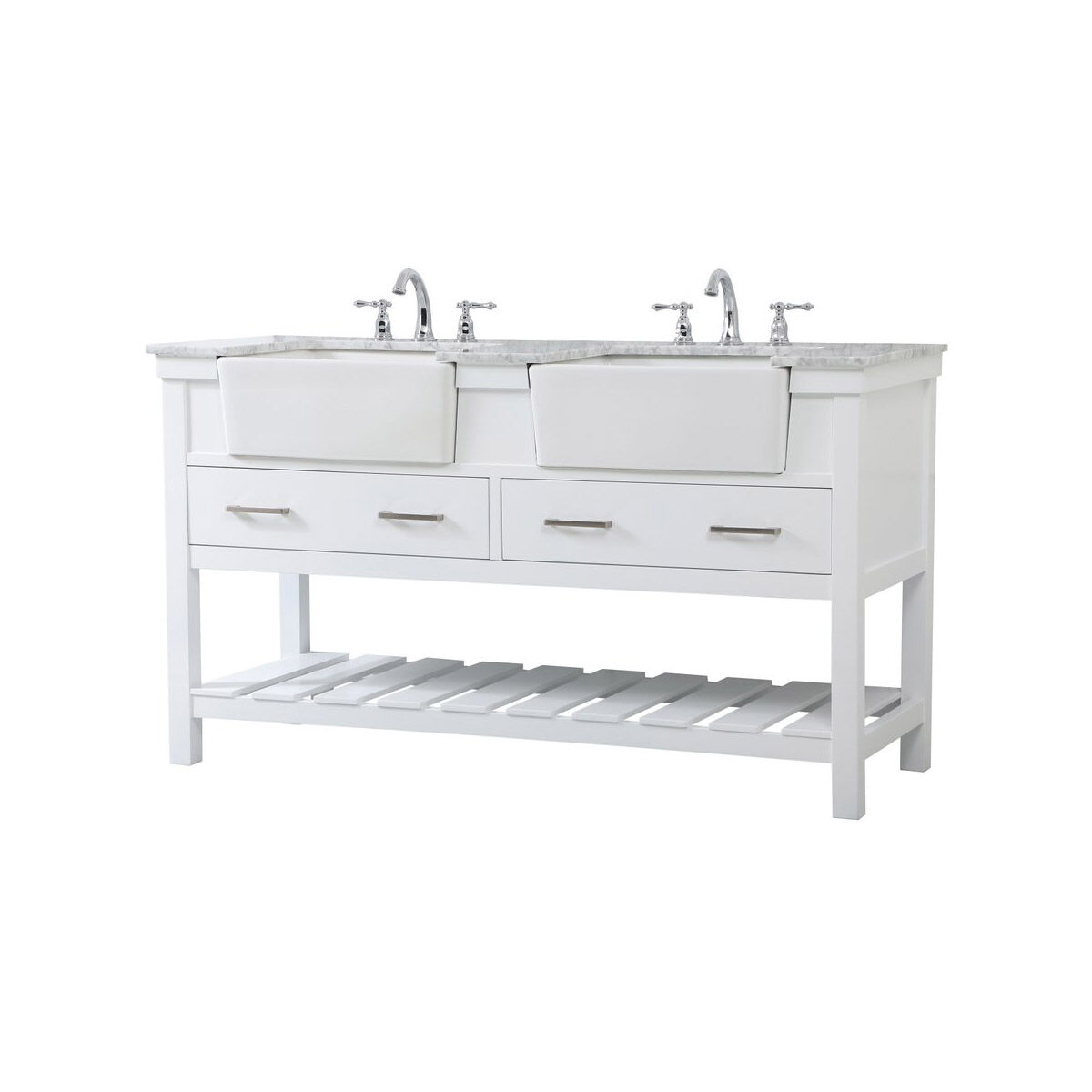 Clement 60 X 22 X 34 inch White Bathroom Vanity Cabinet