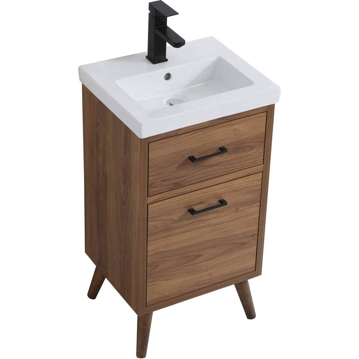 Boise 18.11 X 18.11 X 33.46 inch Walnut Brown and Black Vanity Sink Set
