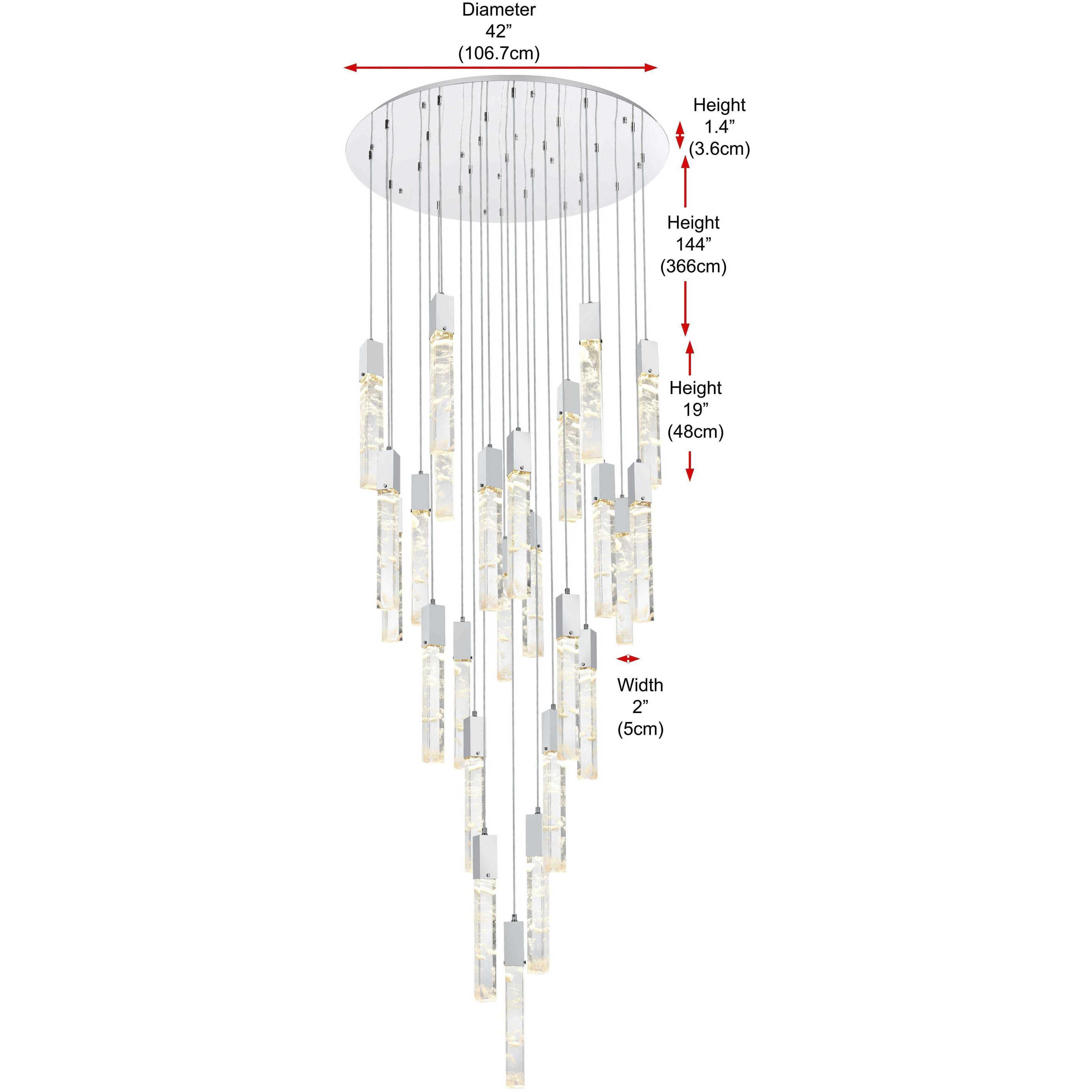 Aurora 25 Light 42 inch Chrome Chandelier Ceiling Light