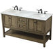 Metropolis 60 X 22 X 34 inch Driftwood Vanity Sink Set in Dark Walnut