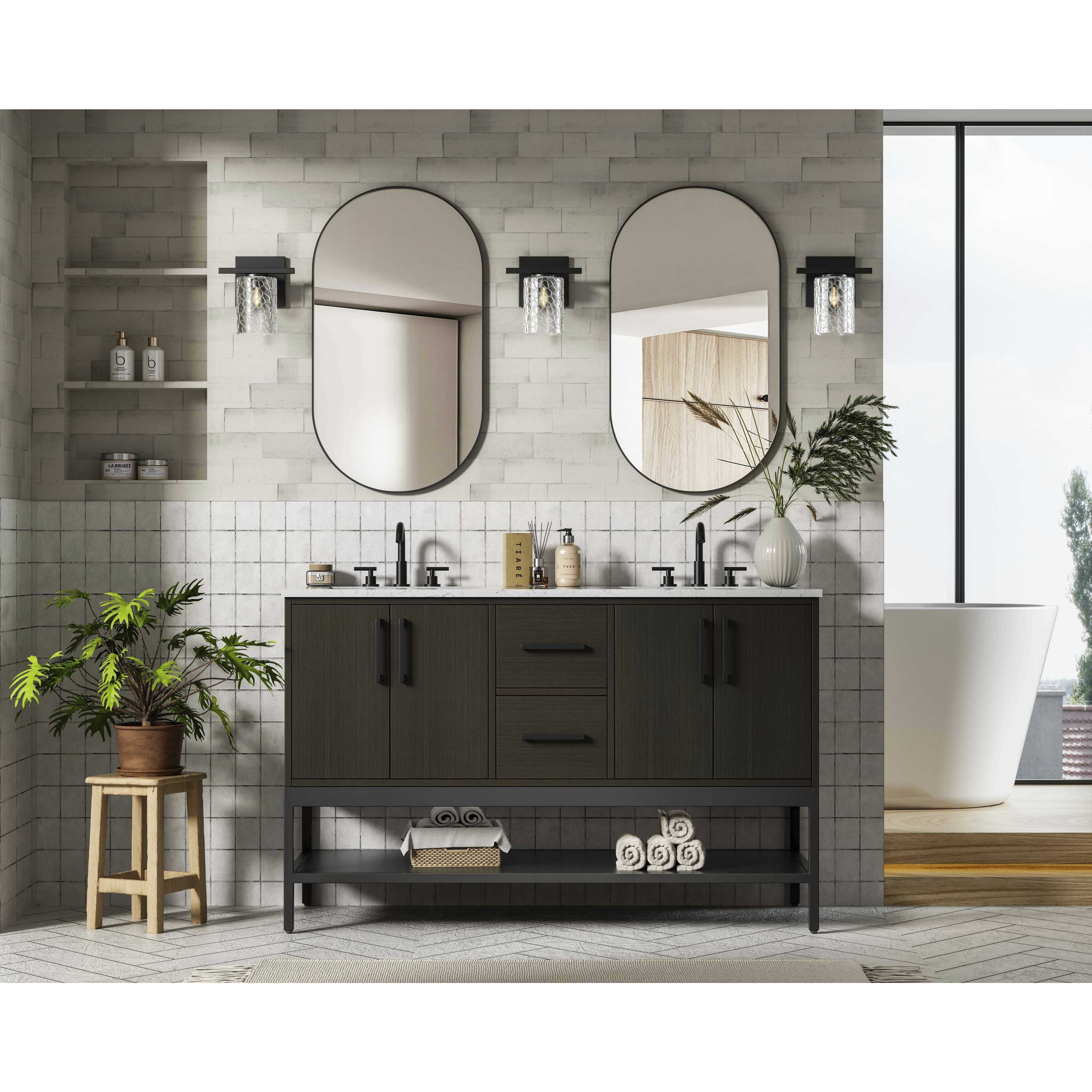 Lennox 54 X 34 inch Mocha Brown Bathroom Vanity Cabinet