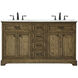 Americana 60 X 22 X 35 inch Driftwood Vanity Sink Set