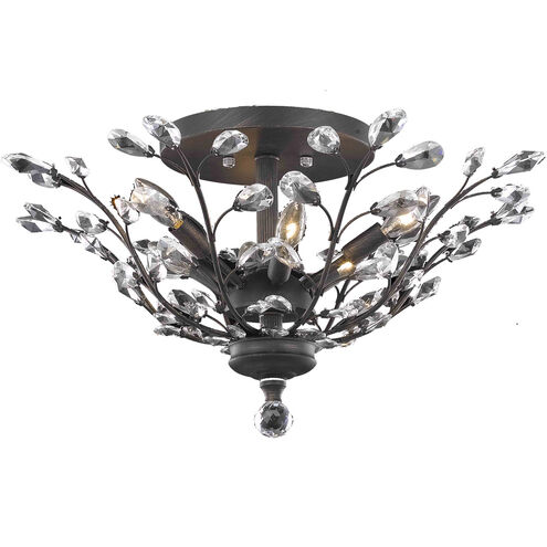 Orchid 6 Light 27 inch Dark Bronze Flush Mount Ceiling Light in Royal Cut