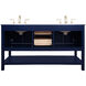 Metropolis 60 X 22 X 34 inch Blue Vanity Sink Set