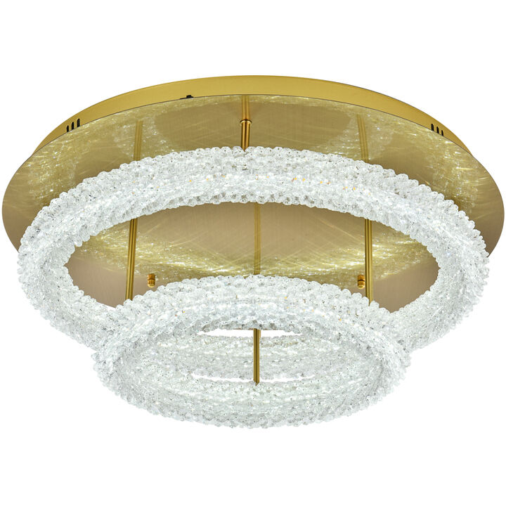 Bowen 2 Light 26 inch Satin Gold Flush Mount Ceiling Light