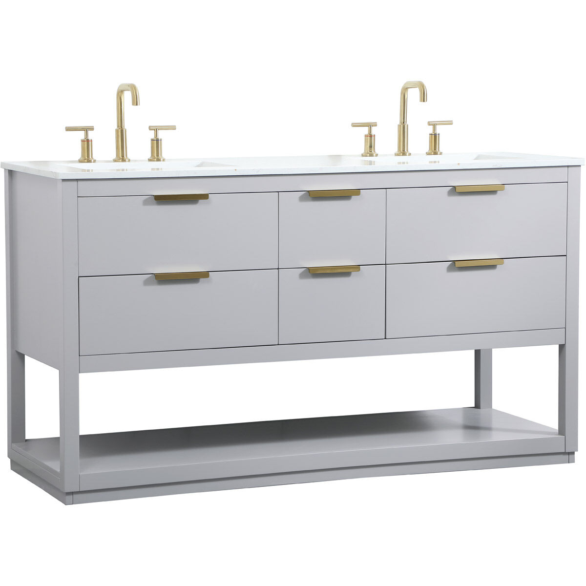 Larkin 60 X 22 X 34 inch Grey Vanity Sink Set