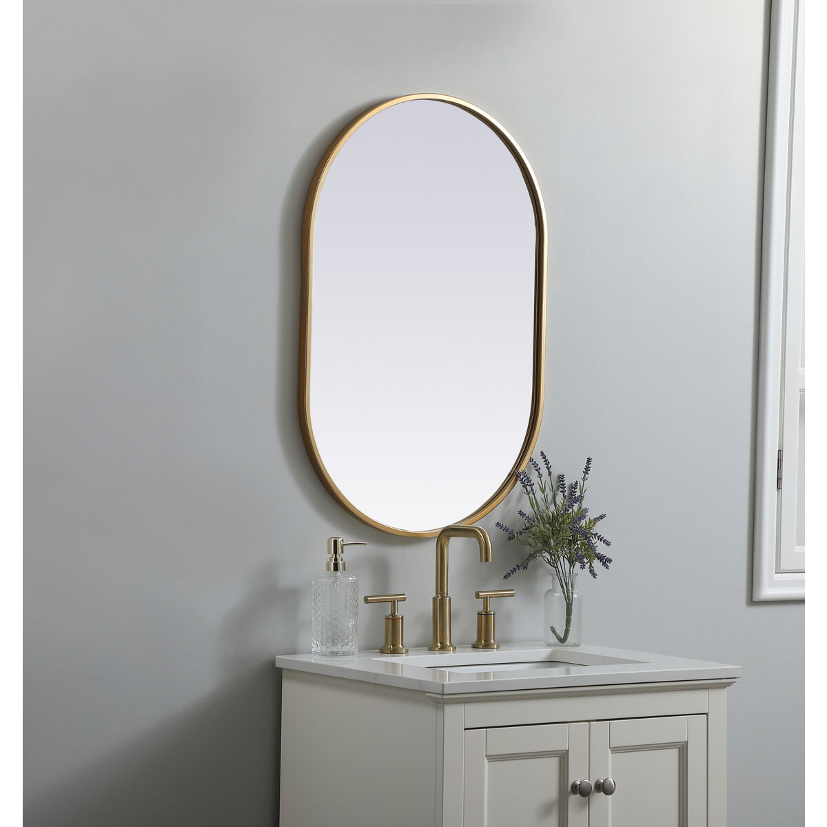 Asha 30 X 20 inch Brass Mirror in 20 x 30