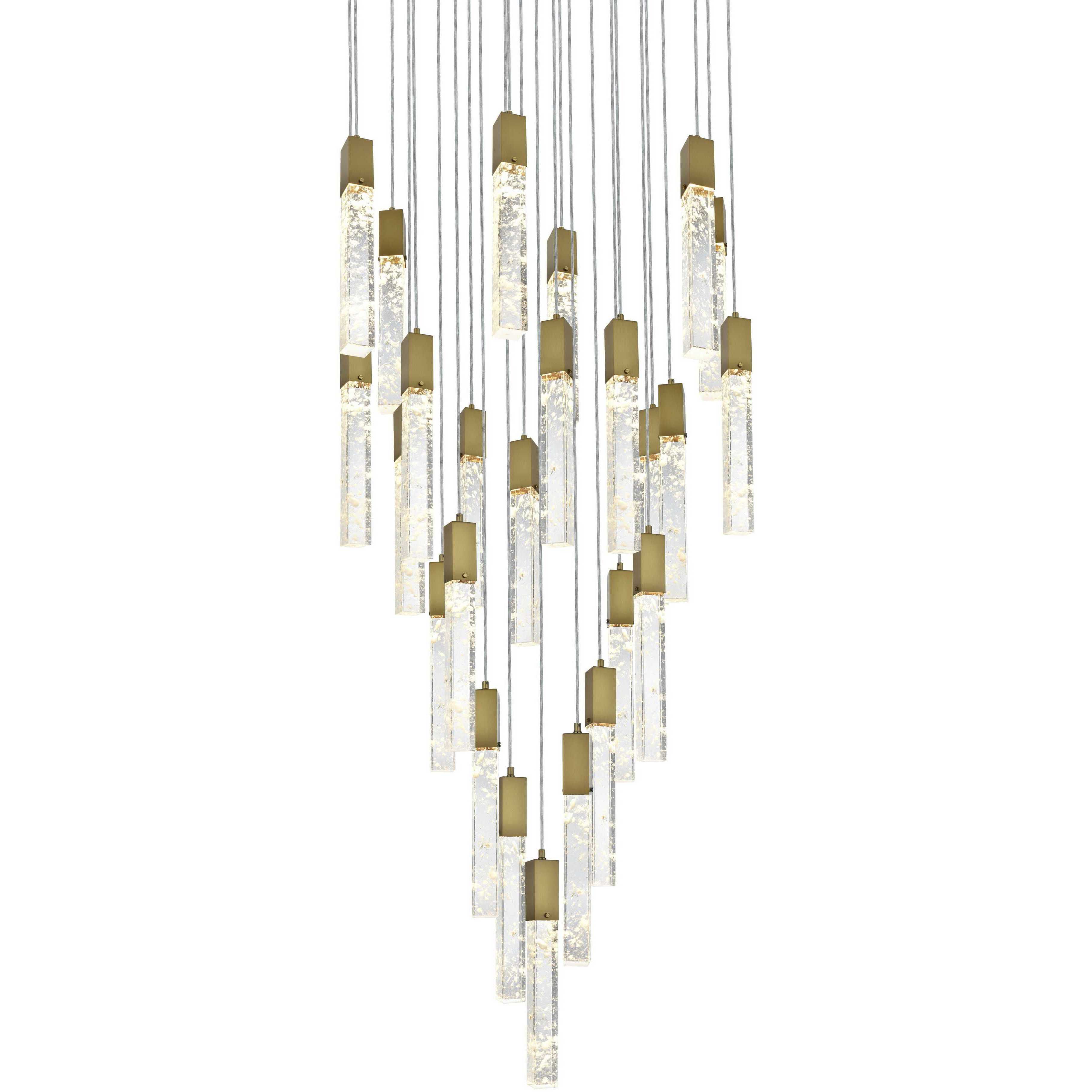 Aurora 25 Light 42 inch Satin Gold Chandelier Ceiling Light