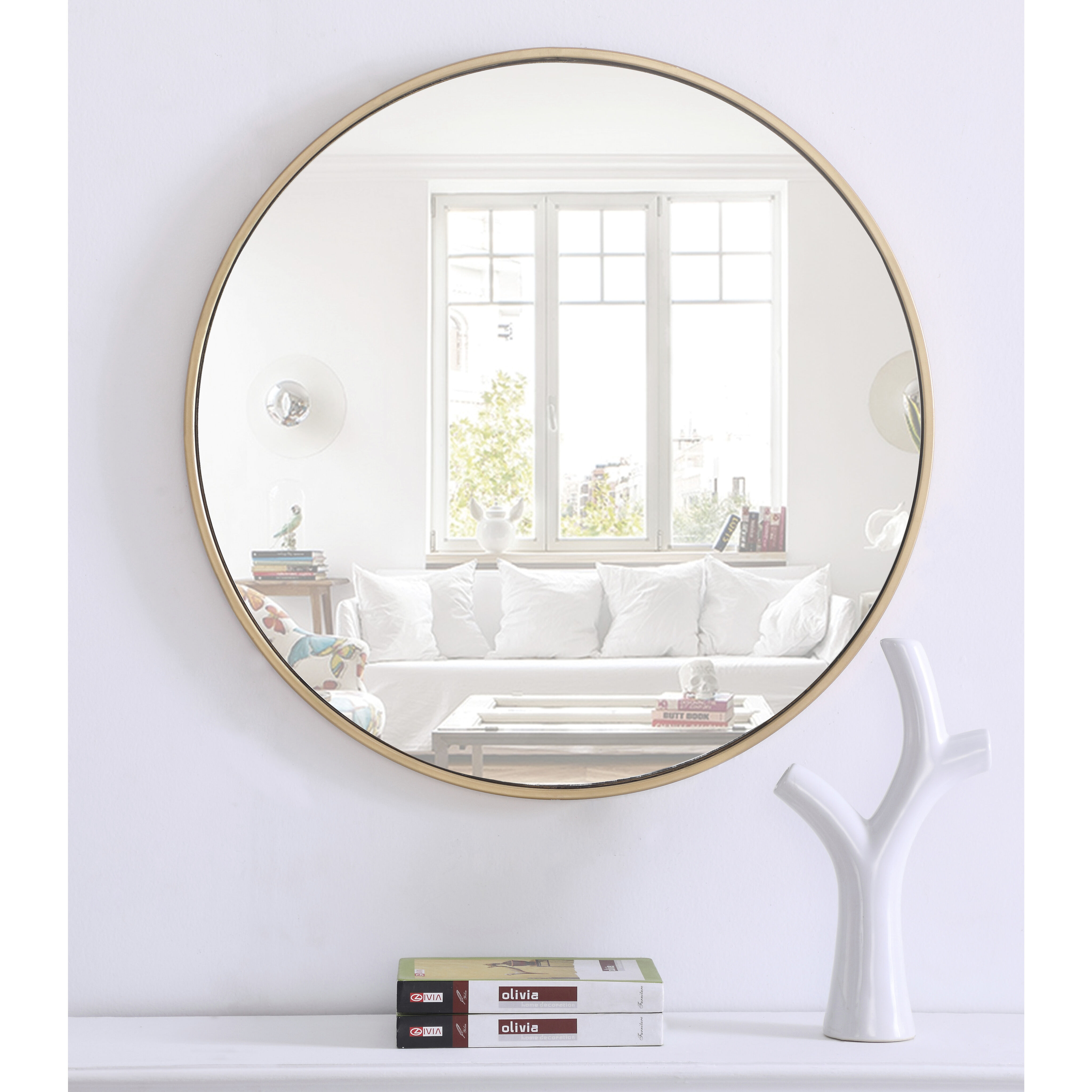 Eternity 28 X 28 inch Brass Wall Mirror