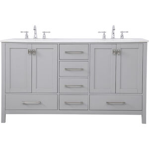 Irene 60 X 22 X 34 inch Gray Vanity Sink Set