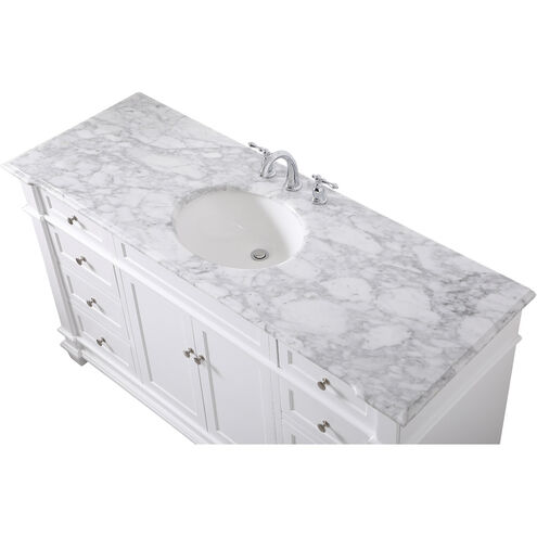 Wesley 60 X 22 X 35 inch White Vanity Sink Set