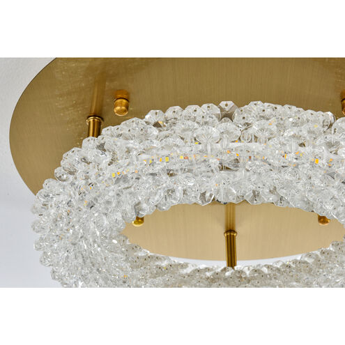Bowen 1 Light 14 inch Satin Gold Flush Mount Ceiling Light