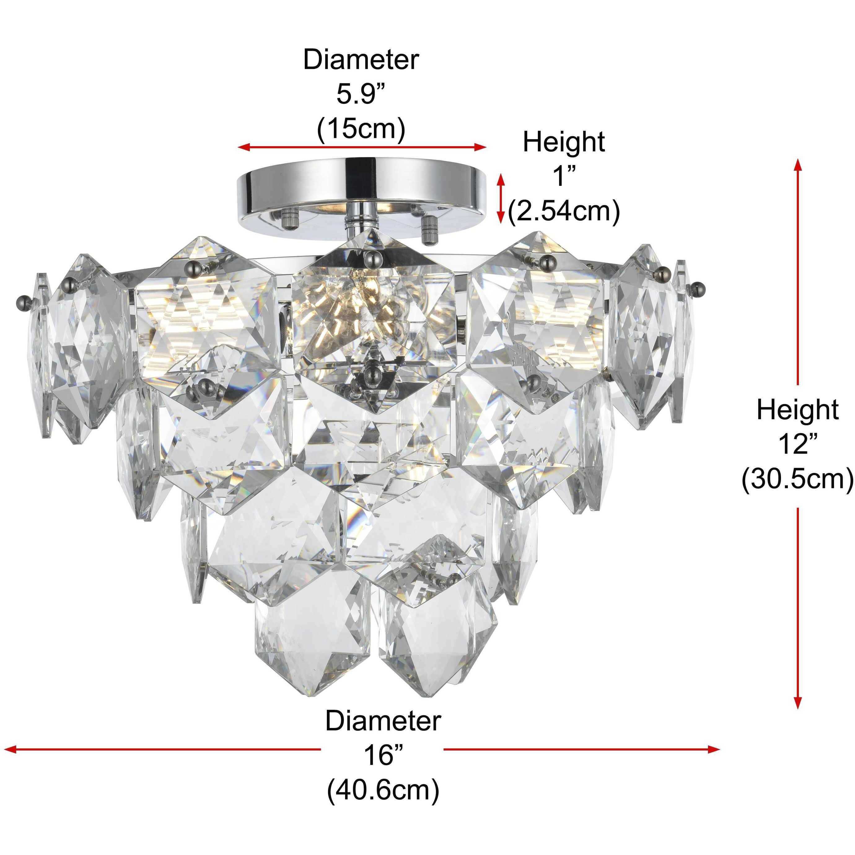Adaline 6 Light 16 inch Chrome Flush Mount Ceiling Light