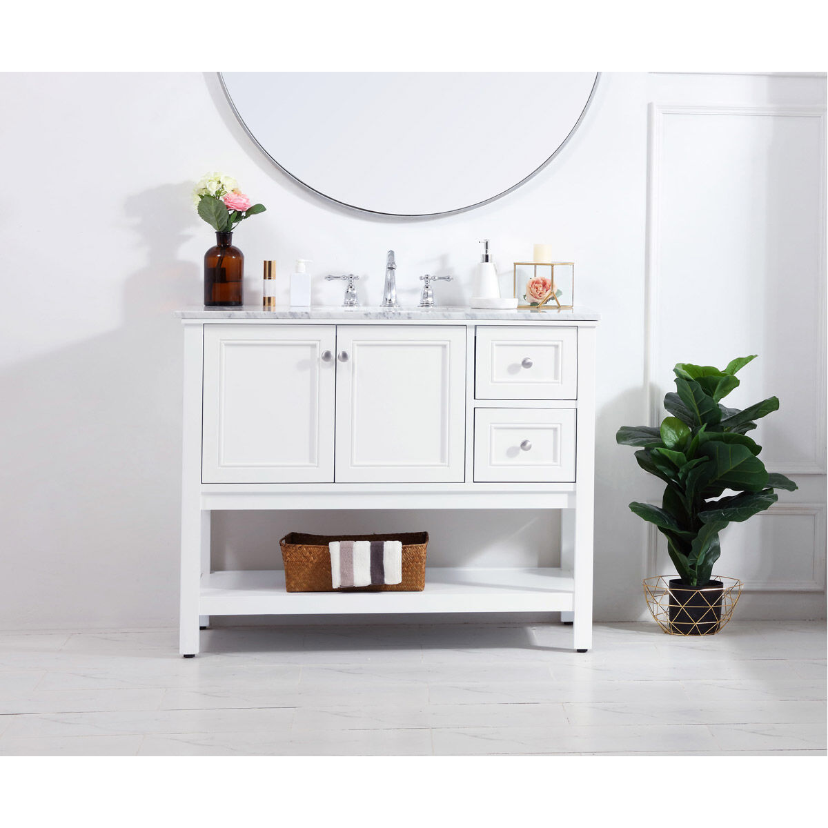 Metropolis 42 X 22 X 33.75 inch White Vanity Sink Set
