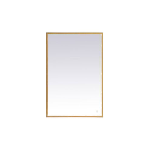 Pier 30 X 27 inch Brass LED Mirror