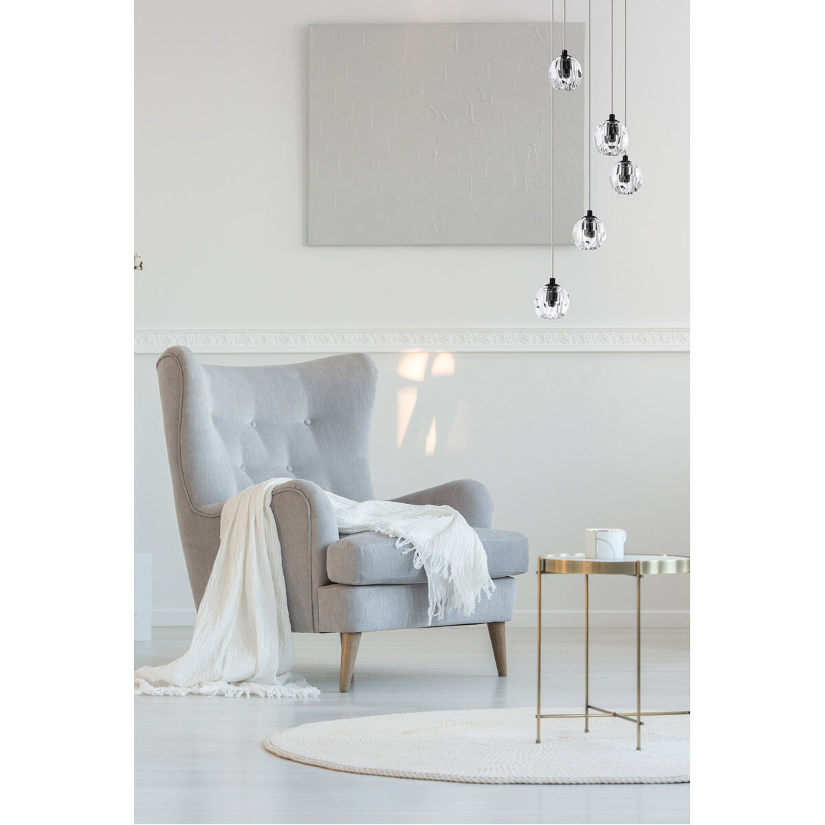 Eren 5 Light 12 inch Black Pendant Ceiling Light