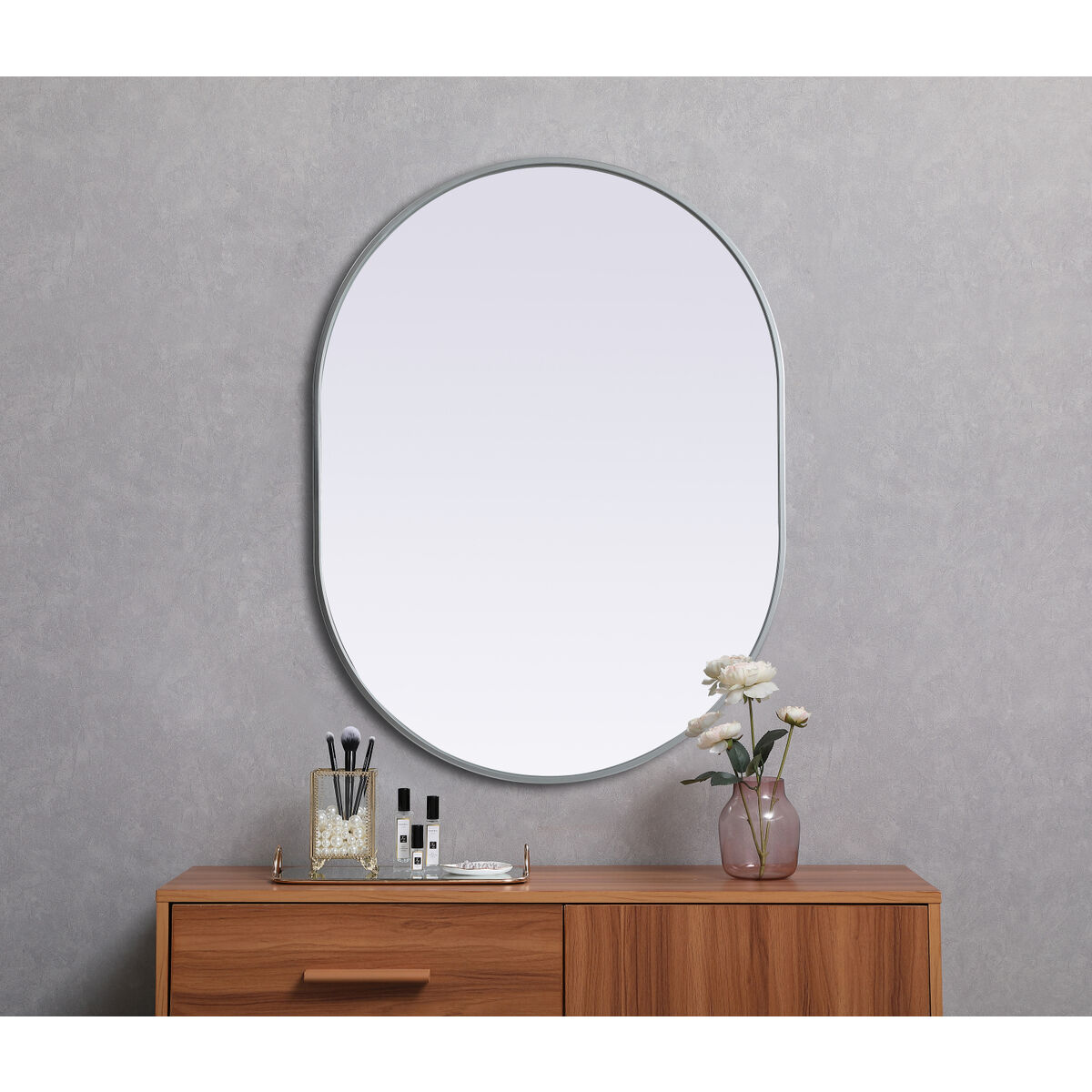 Asha 40 X 30 inch Silver Mirror in 30 x 40