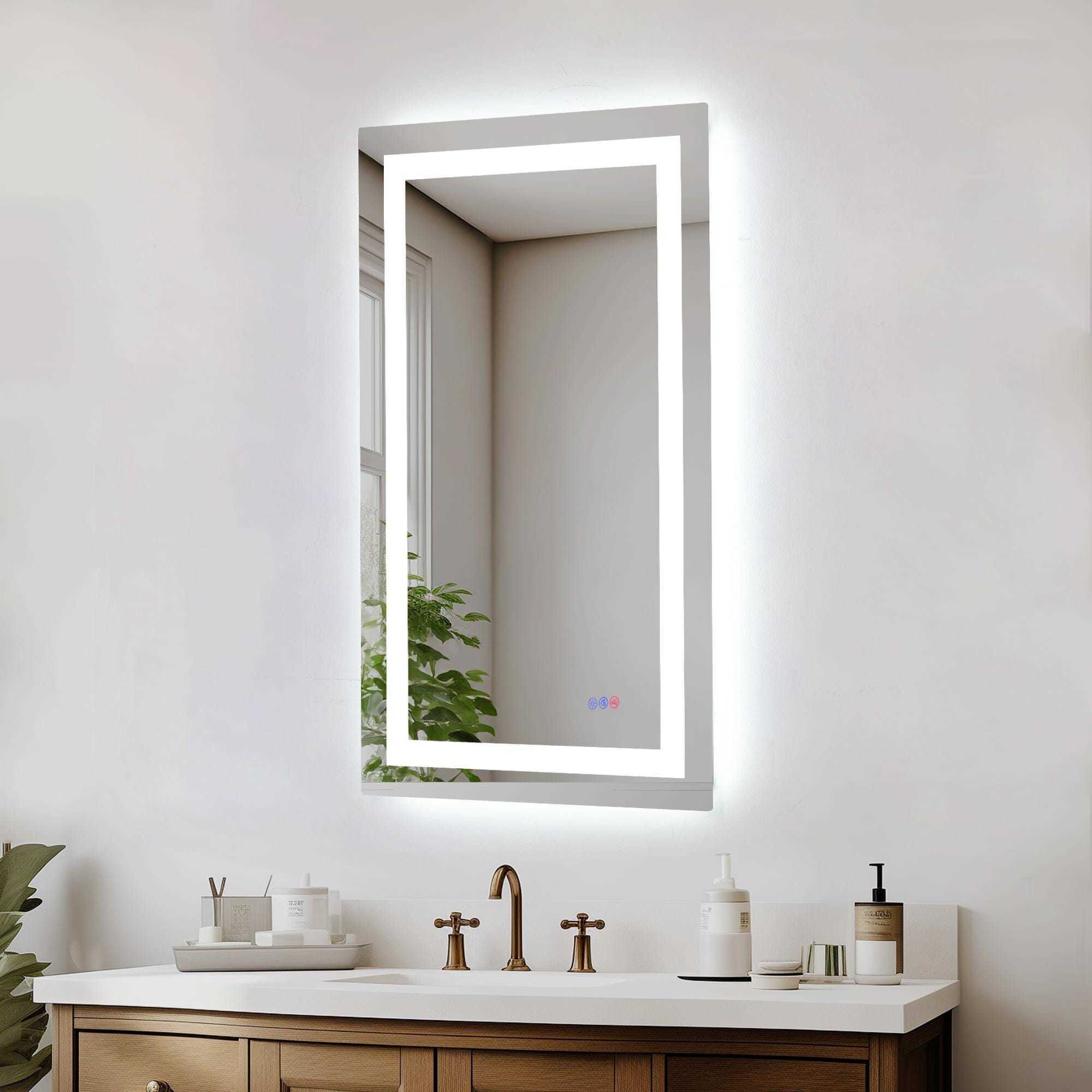 Riven 40 X 24 inch White LED Mirror