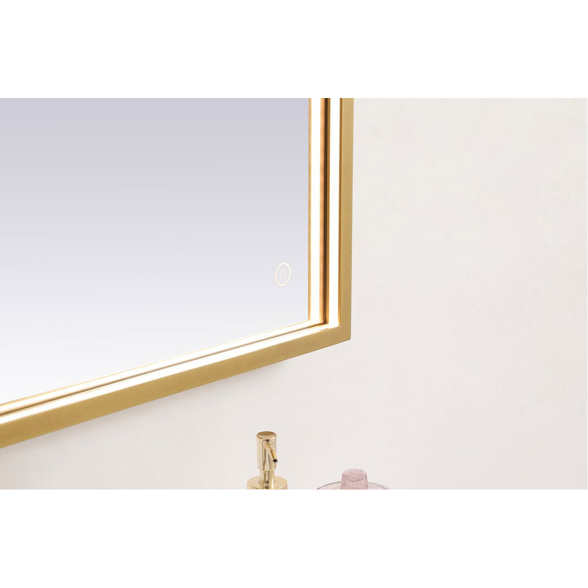 Pier 36 X 24 inch Brass LED Mirror