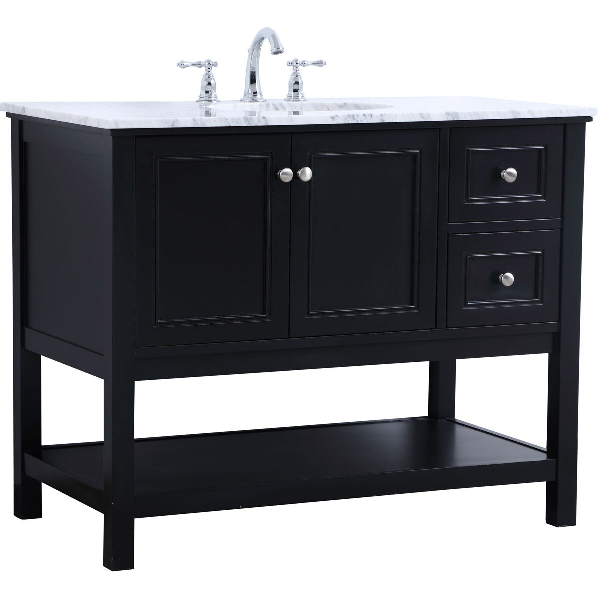 Metropolis 42 X 22 X 33.75 inch Black Vanity Sink Set