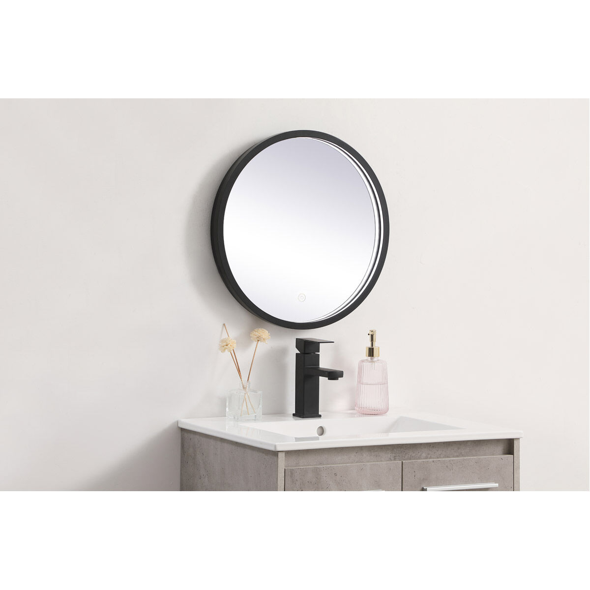 Pier 18 X 18 inch Black LED Mirror