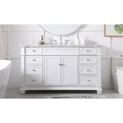 Wesley 60 X 22 X 35 inch White Vanity Sink Set