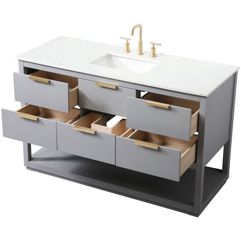 Larkin 54 X 22 X 34 inch Grey Vanity Sink Set
