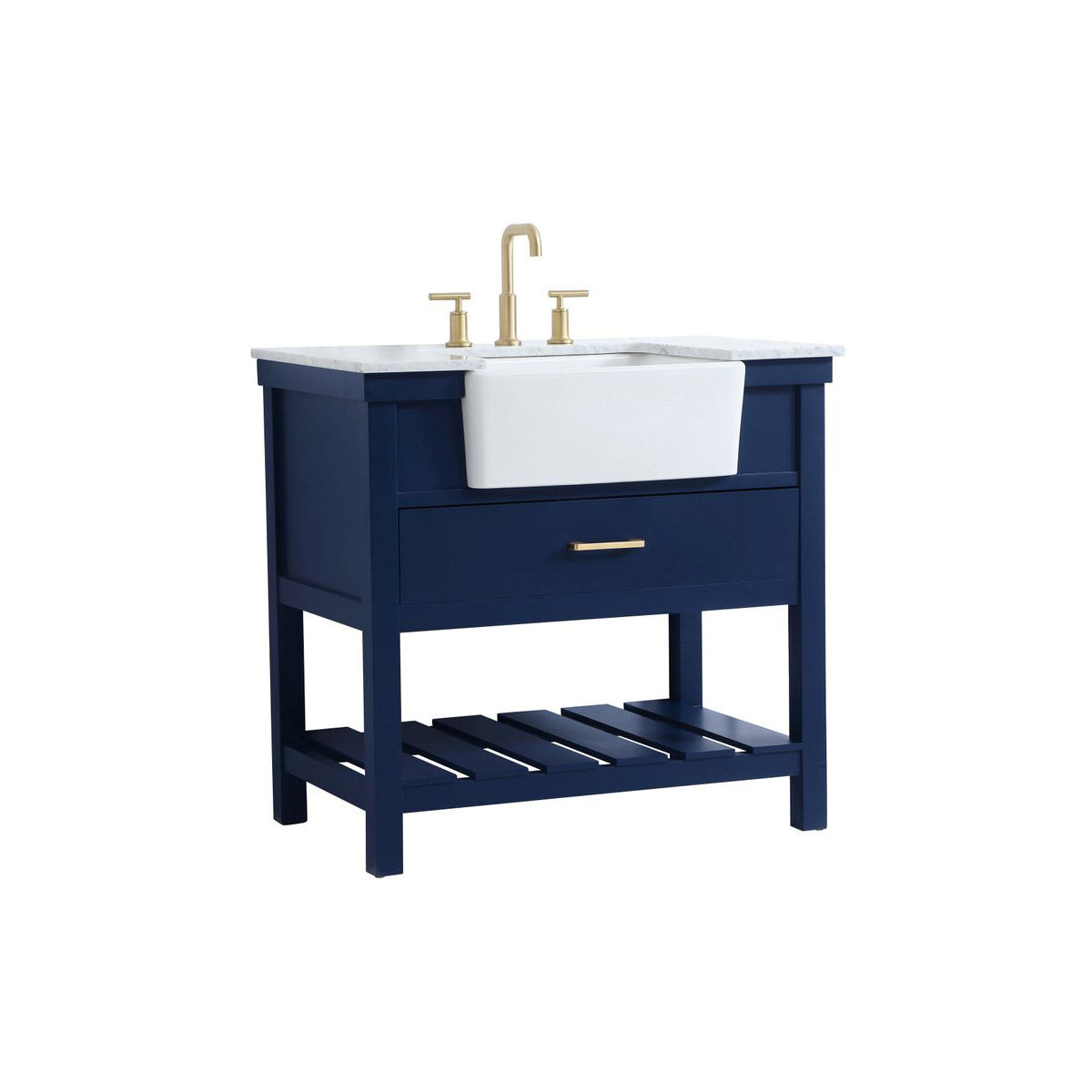 Clement 36 X 22 X 34 inch Blue Bathroom Vanity Cabinet
