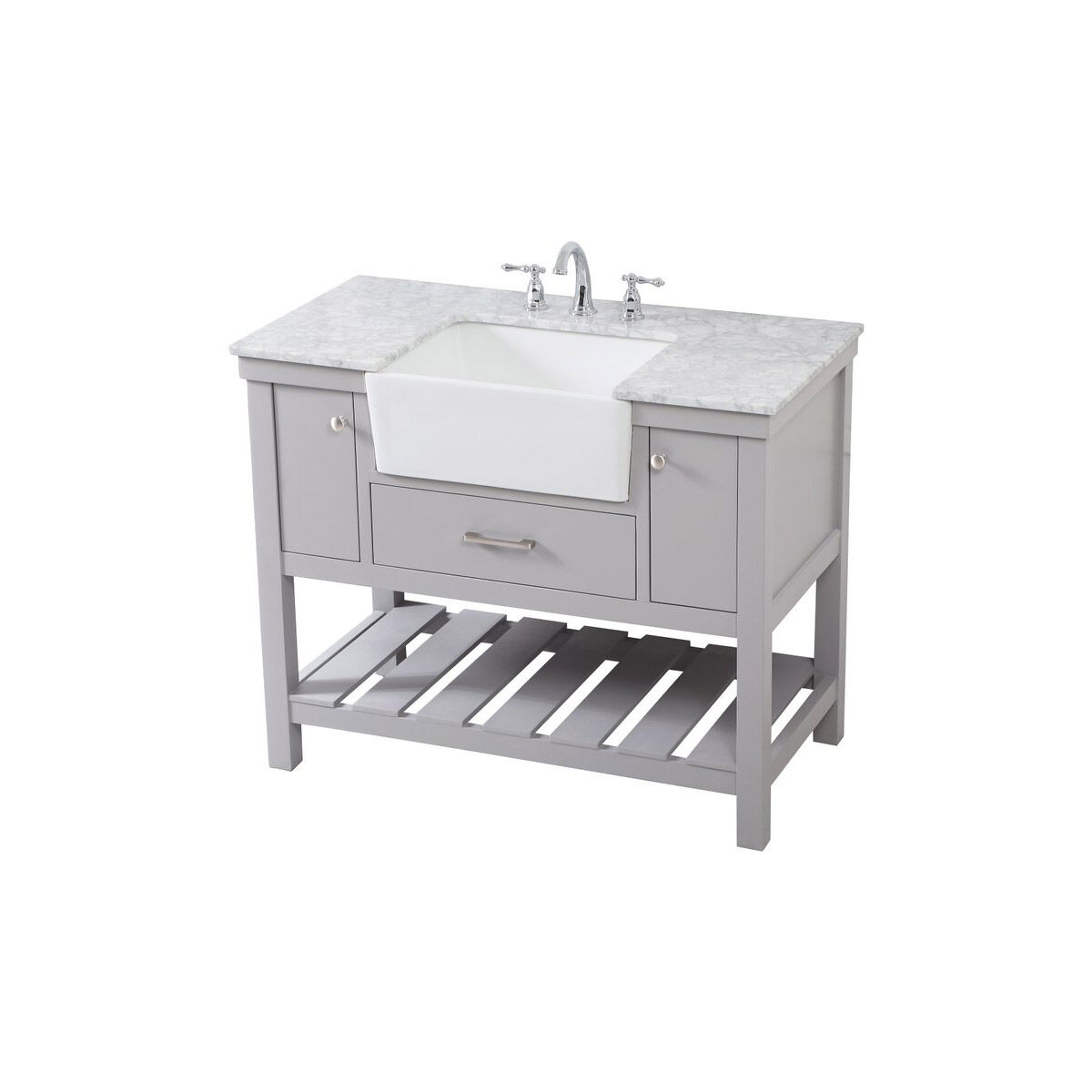 Clement 42 X 22 X 34.13 inch Grey Bathroom Vanity Cabinet