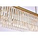 Sydney 12 Light 50 inch Satin Gold Linear Chandelier Ceiling Light in Clear