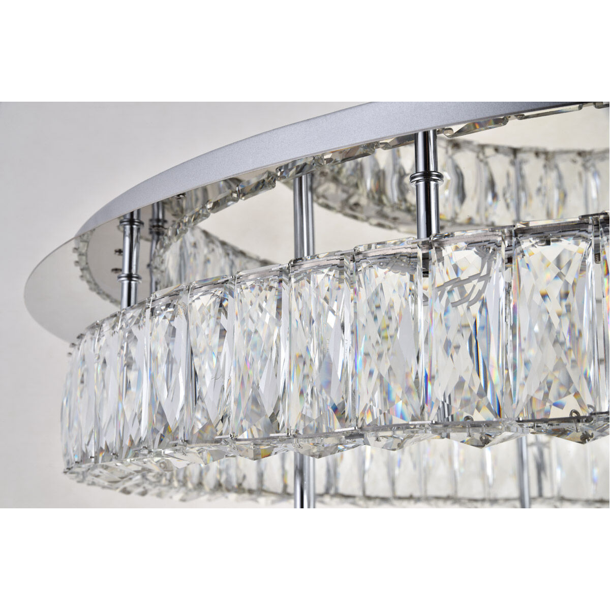 Monroe LED 34 inch Chrome Flush Mount Ceiling Light