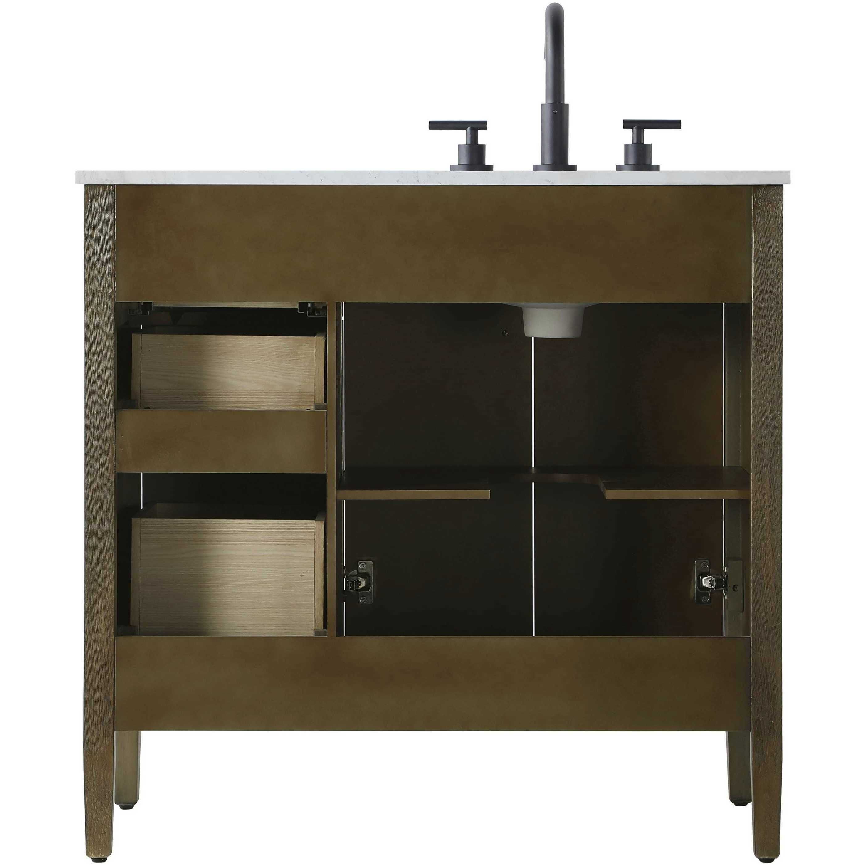 Blakely 36 X 34 inch Hazel Oak Bathroom Vanity Cabinet