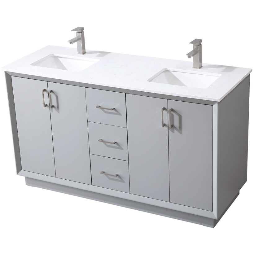 Hayes 60 X 22 X 35 inch Grey Vanity Sink Set