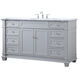 Wesley 60 X 22 X 35 inch Grey Vanity Sink Set